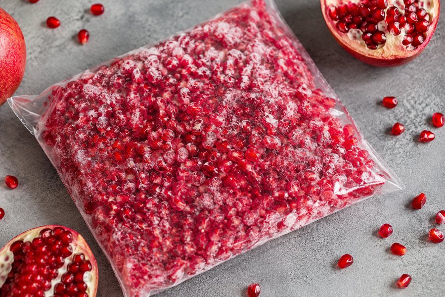 Frozen pomegranates